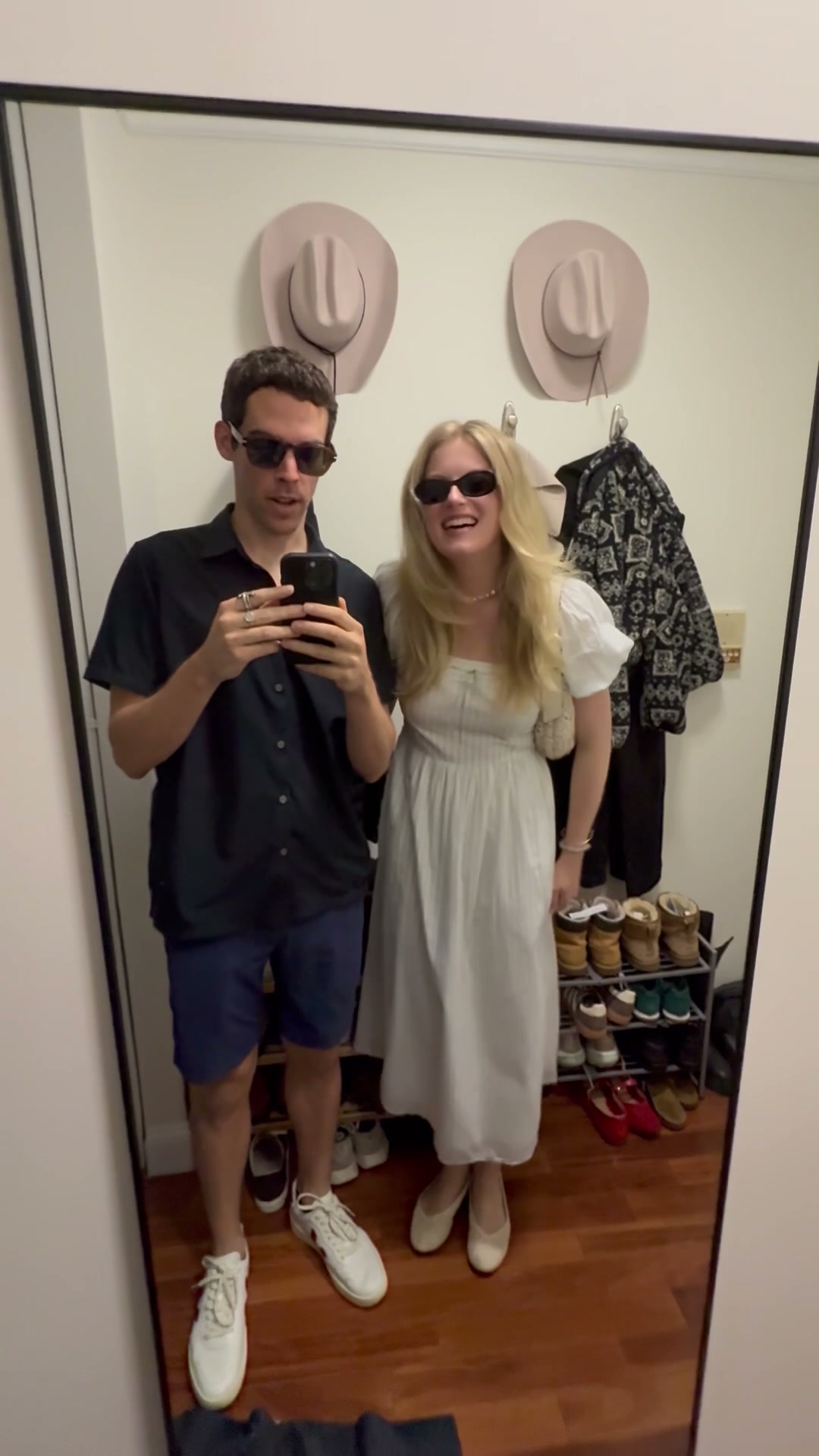 Couple in a mirror selfie